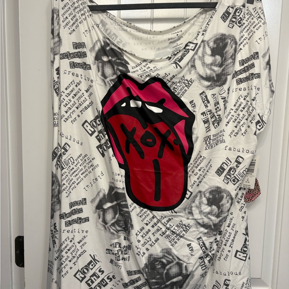 Torrid Betsy Johnson Pink and Red Short Sleeve Tees with Bold Graphics